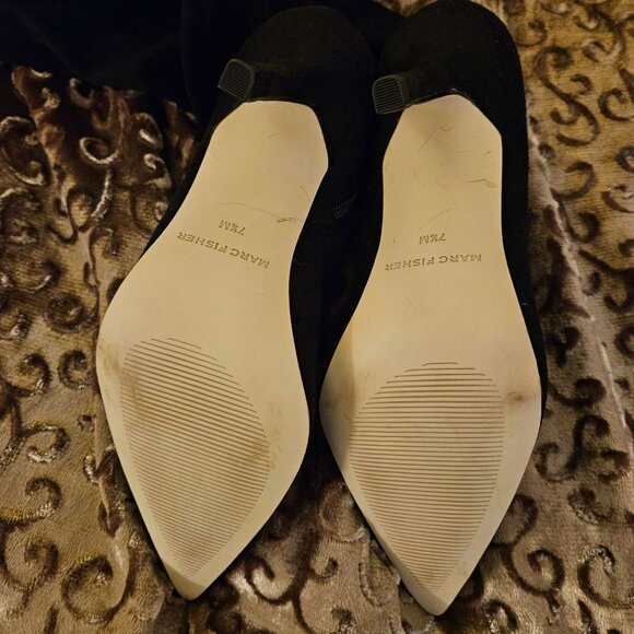 Marc Fisher Tango Over the Knee Boots - Black Suede - Picture 4 of 5